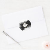 Sticker Rond Aquarelle noire noire orpheline (Enveloppe)