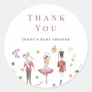 Sticker Rond Aquarelle Noisette Baby shower de Noël Favoriser