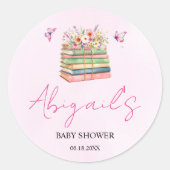 Sticker Rond Aquarelle Nouveau Chapitre Commence la douche bébé (Devant)