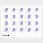 Sticker Rond Aquarelle octopique violette claire (Feuille)