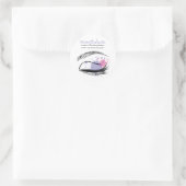 Sticker Rond Aquarelle oculaire cils Lash icône d'extension (Sac)