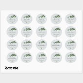 Sticker Rond Aquarelle Olive Orchard Branche Mariage Grey (Feuille)