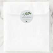 Sticker Rond Aquarelle Olive Orchard Branche Mariage Grey (Sac)