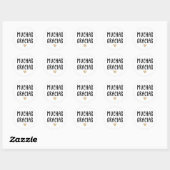Sticker Rond Aquarelle Or Coeur Muchas Gracias (Feuille)
