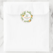 Sticker Rond Aquarelle Orange Fruit Mariage botanique (Sac)