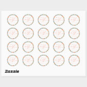 Sticker Rond Aquarelle orange rustique Fête des mariées florale (Feuille)