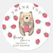 Sticker Rond Aquarelle ours - merci beaucoup (Devant)