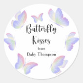 Sticker Rond Aquarelle Papillon - Baisers à papillon (Devant)