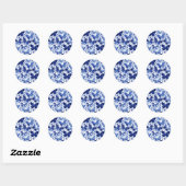 Sticker Rond Aquarelle papillon bleu (Feuille)