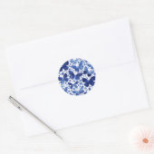 Sticker Rond Aquarelle papillon bleu (Enveloppe)