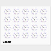 Sticker Rond Aquarelle Papillon merci (Feuille)