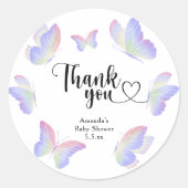 Sticker Rond Aquarelle Papillon merci (Devant)