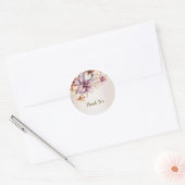 Sticker Rond Aquarelle Party Boho rose Fleurs Élégant (Enveloppe)