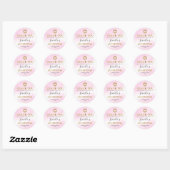 Sticker Rond Aquarelle Pastel Pink Gold Bat mitzvah Merci (Feuille)
