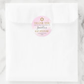 Sticker Rond Aquarelle Pastel Pink Gold Bat mitzvah Merci (Sac)