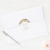 Sticker Rond Aquarelle Peach Sage Vert Mariage Floral (Enveloppe)