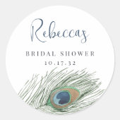 Sticker Rond Aquarelle Peacock Fête des mariées (Devant)