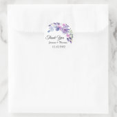 Sticker Rond Aquarelle Peony Fleurs Merci Mariage Faveur (Sac)