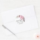 Sticker Rond Aquarelle Peony Fleurs Merci Mariage Faveur (Enveloppe)