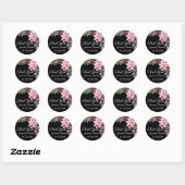 Sticker Rond Aquarelle Peony Fleurs Merci Mariage Faveur (Feuille)