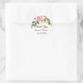 Sticker Rond Aquarelle Peony Fleurs Merci Mariage Faveur C (Sac)