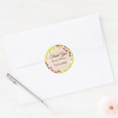 Sticker Rond Aquarelle Peony Fleurs Merci Mariage Faveur C (Enveloppe)