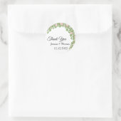 Sticker Rond Aquarelle Peony Fleurs Merci Mariage Faveur C (Sac)