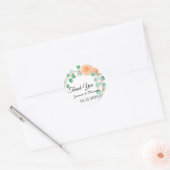 Sticker Rond Aquarelle Peony Fleurs Merci Mariage Faveur C (Enveloppe)