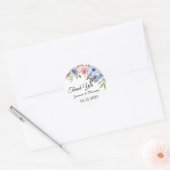 Sticker Rond Aquarelle Peony Fleurs Merci Mariage Faveur C (Enveloppe)