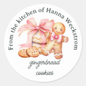 Sticker Rond Aquarelle personnalisée Cookie Baking Noël (Devant)