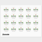 Sticker Rond Aquarelle Peter Rabbit Garden Baby shower de chou (Feuille)