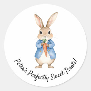 Sticker Rond Aquarelle Peter Rabbit Jardin Baby shower