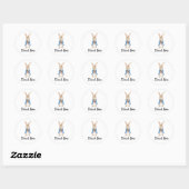 Sticker Rond Aquarelle Peter Rabbit Merci Baby shower (Feuille)