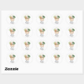 Sticker Rond Aquarelle Peter Rabbit Veggie Panier Baby shower (Feuille)