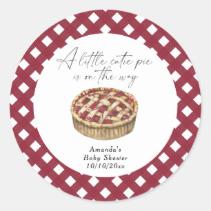 Sticker Rond Aquarelle petit baby shower à tarte