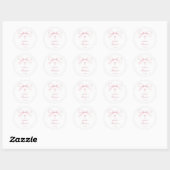 Sticker Rond Aquarelle Pink Bow Baptism (Feuille)