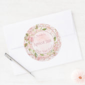 Sticker Rond Aquarelle Pink Floral Jelly Jam Boulangerie de con (Enveloppe)