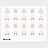 Sticker Rond Aquarelle Pink Nutcrier Christmas Crest Adresse (Feuille)