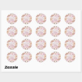 Sticker Rond aquarelle Pink snow Baby-shower Noël (Feuille)