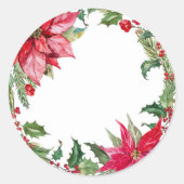 Sticker Rond Aquarelle Poinsettia Blond (Devant)