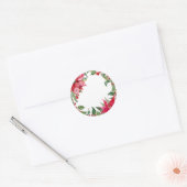 Sticker Rond Aquarelle Poinsettia Blond (Enveloppe)