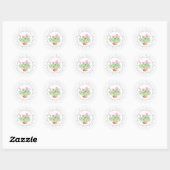 Sticker Rond Aquarelle pointillée Cyclamen (Feuille)