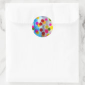 Sticker Rond Aquarelle pois bleue abstraite (Sac)