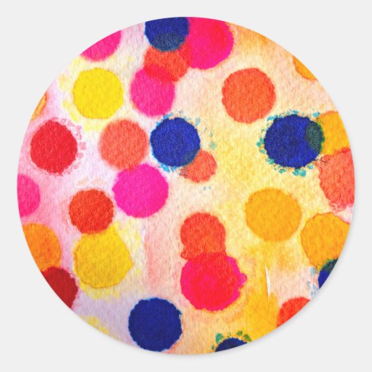 Sticker Rond Aquarelle pois cercles mignons (Devant)
