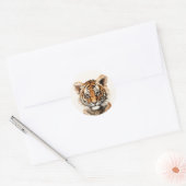 Sticker Rond Aquarelle Portrait d'un petit tigre (Enveloppe)