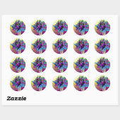 Sticker Rond Aquarelle pourpre Tulips Personnaliser (Feuille)