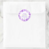 Sticker Rond Aquarelle Purple Floral Anniversaire (Sac)