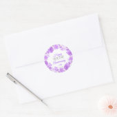 Sticker Rond Aquarelle Purple Floral Anniversaire (Enveloppe)