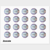 Sticker Rond Aquarelle Purple Hydrangea Adresse de retour Étiqu (Feuille)
