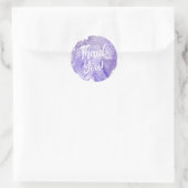 Sticker Rond Aquarelle Purple Merci Word Art (Sac)